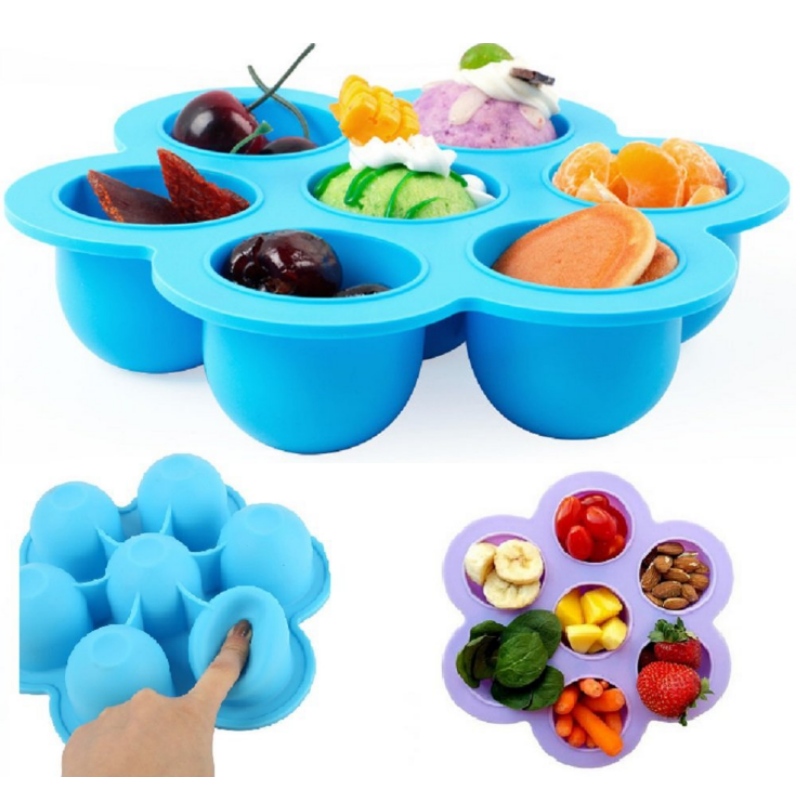 Krabice na křemíkové potraviny 7-hole multifunkční led mřížka dětské potravinové krabice pro děti přenosná