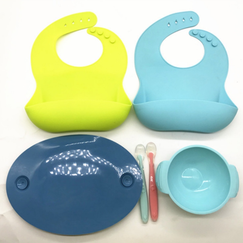 Silikonová integrovaná oválná smajlíková deska Silicone Baby Bib dětská smajlíková čelenka